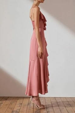 Shona Joy DRESSES LUXE BIAS FRILL WRAP DRESS - ROSE