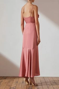 Shona Joy DRESSES LUXE BIAS FRILL WRAP DRESS - ROSE