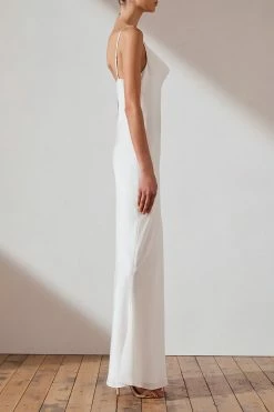 Shona Joy LUXE BIAS COWL SLIP DRESS - IVORY