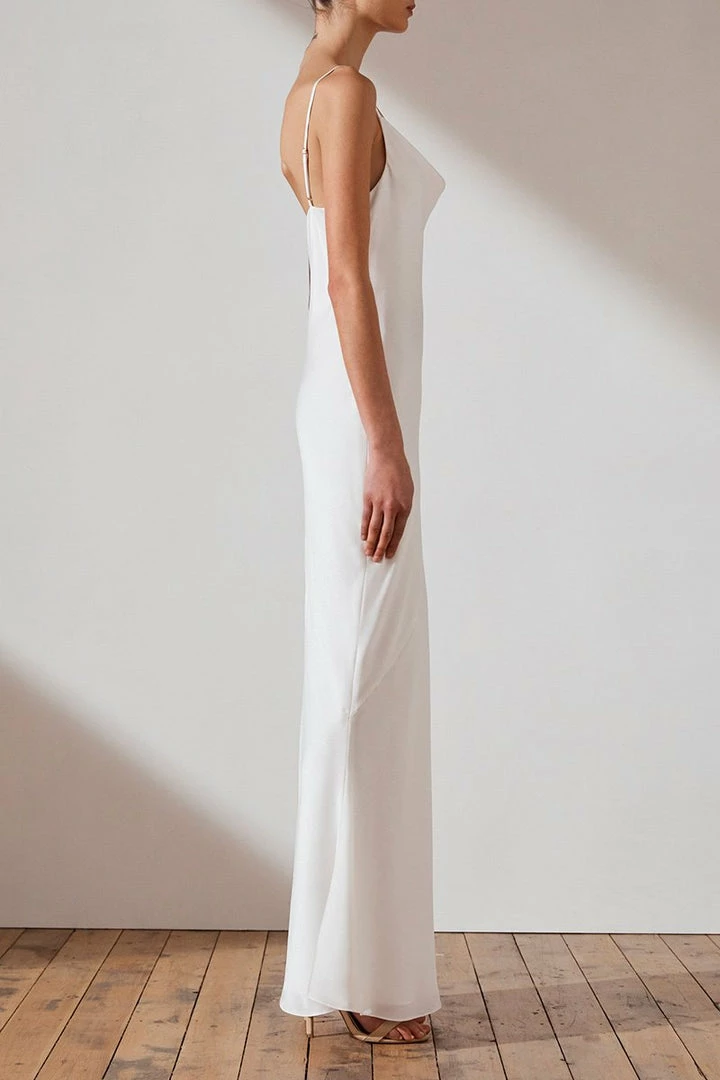 Shona Joy LUXE BIAS COWL SLIP DRESS - IVORY