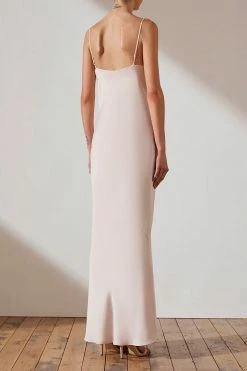 Shona Joy LUXE BIAS COWL SLIP DRESS - PORCELAIN