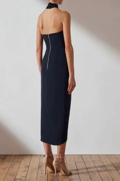 Shona Joy DRESSES CORE KNOT DRAPED DRESS - NAVY