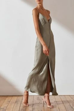 Shona Joy LA LUNE BIAS SLIP DRESS - SAGE DRESSES