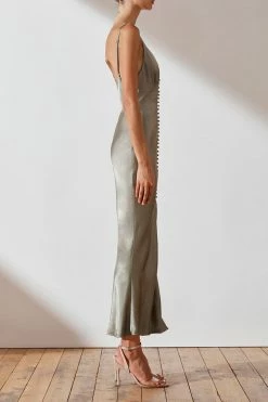 Shona Joy LA LUNE BIAS SLIP DRESS - SAGE DRESSES