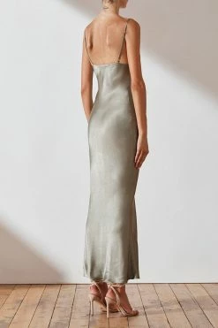 Shona Joy LA LUNE BIAS SLIP DRESS - SAGE DRESSES