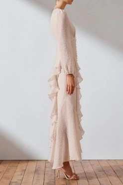 Shona Joy DRESSES CHARLOTTE RUFFLE MIDI DRESS - ECRU