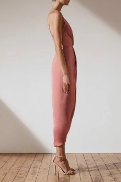 Shona Joy LUXE TIE FRONT COCKTAIL DRESS - ROSE DRESSES