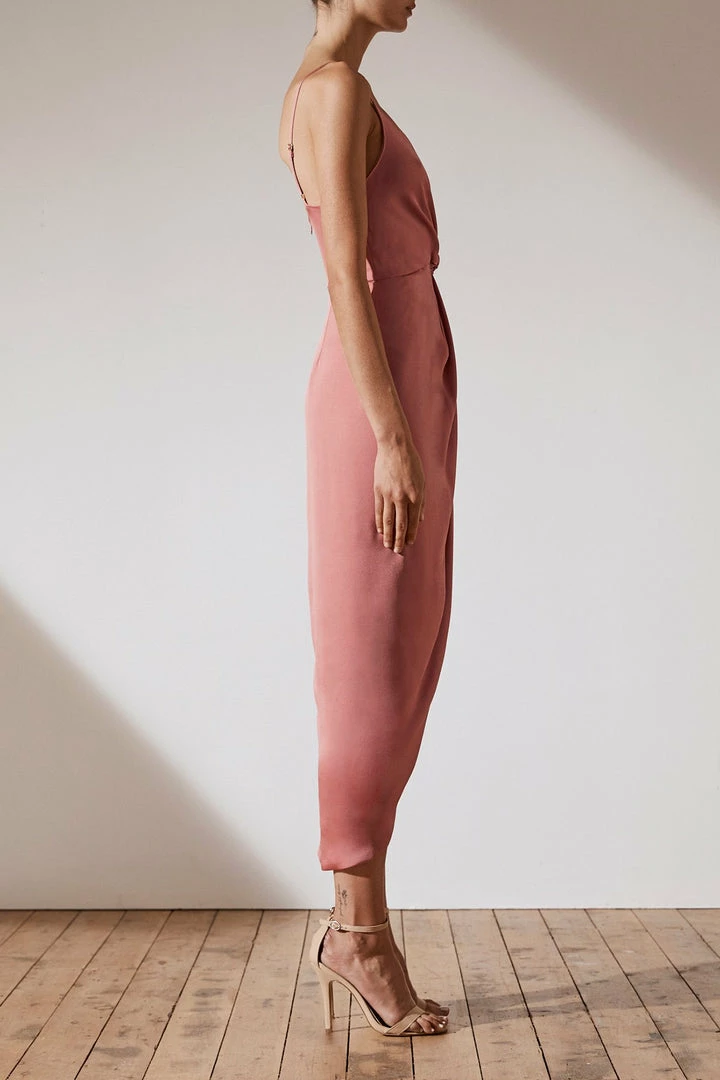 Shona Joy LUXE TIE FRONT COCKTAIL DRESS - ROSE DRESSES