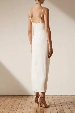 Shona Joy LUXE TIE FRONT COCKTAIL DRESS - IVORY DRESSES