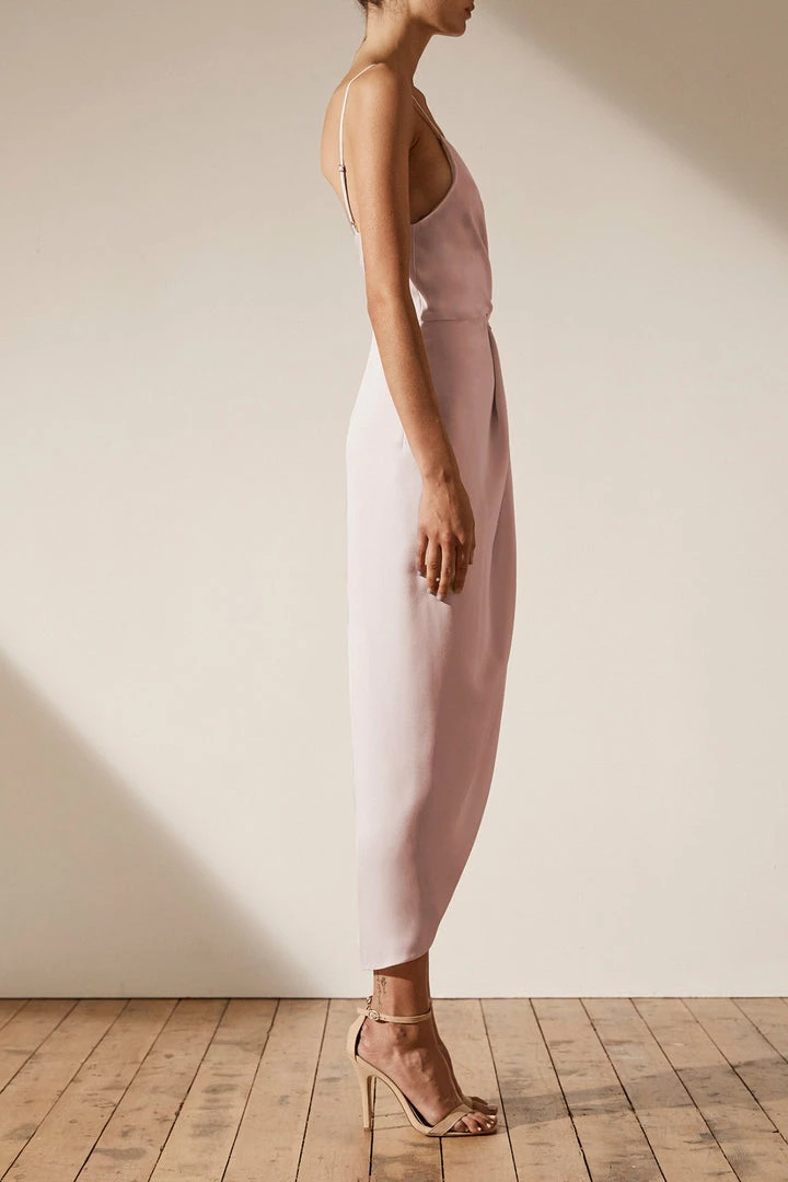 Shona Joy LUXE TIE FRONT COCKTAIL DRESS - PORCELAIN DRESSES