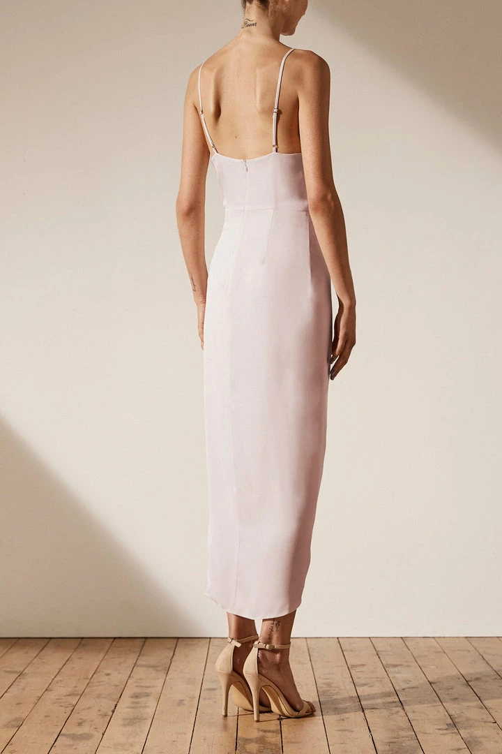 Shona Joy LUXE TIE FRONT COCKTAIL DRESS - PORCELAIN DRESSES