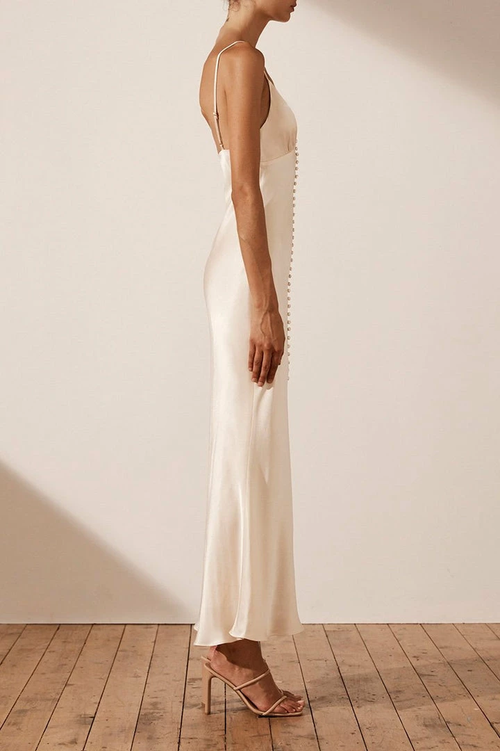 Shona Joy DRESSES LA LUNE BIAS SLIP DRESS - CREAM