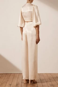 Shona Joy SHORTS & PANTS LA LUNE TUXEDO PANT - CREAM