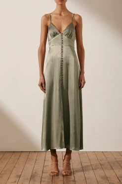 Shona Joy LA LUNE COCKTAIL MIDI DRESS - SAGE DRESSES