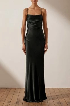 Shona Joy DRESSES LA LUNE LACE BACK MAXI DRESS - BLACK