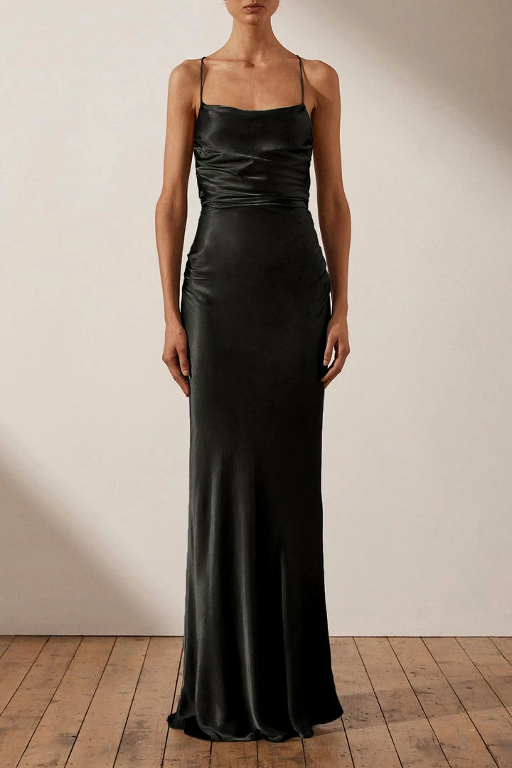 Shona Joy DRESSES LA LUNE LACE BACK MAXI DRESS - BLACK