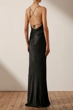 Shona Joy DRESSES LA LUNE LACE BACK MAXI DRESS - BLACK