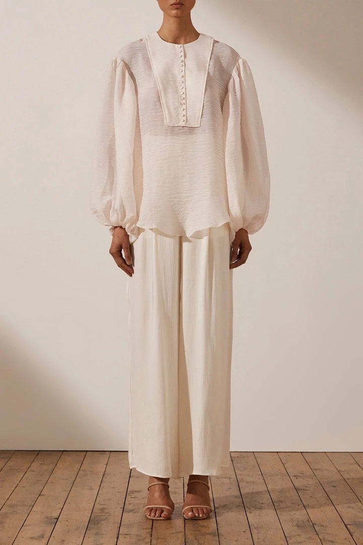 Shona Joy CHARLOTTE BALLOON SLEEVE BLOUSE - ECRU TOPS