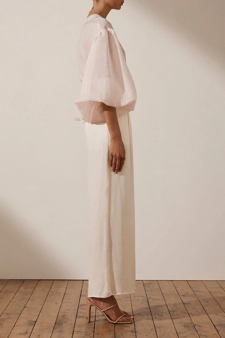 Shona Joy CHARLOTTE BALLOON SLEEVE BLOUSE - ECRU TOPS