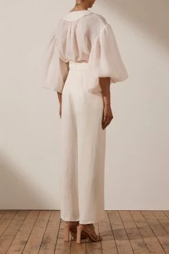 Shona Joy CHARLOTTE BALLOON SLEEVE BLOUSE - ECRU TOPS