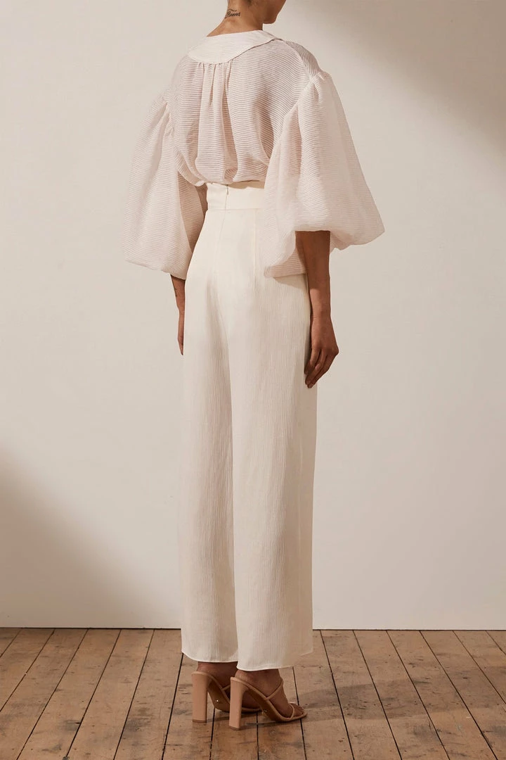 Shona Joy CHARLOTTE BALLOON SLEEVE BLOUSE - ECRU TOPS