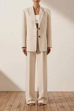 Shona Joy IVY OVERSIZED TAILORED BLAZER - BONE