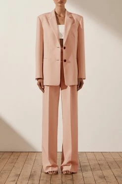 Shona Joy IVY OVERSIZED TAILORED BLAZER - ROSE DUST TOPS