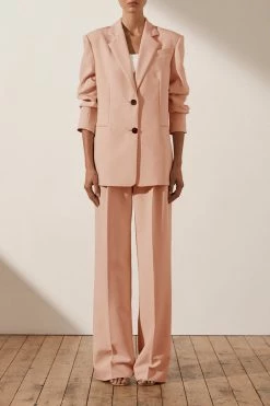 Shona Joy IVY OVERSIZED TAILORED BLAZER - ROSE DUST TOPS