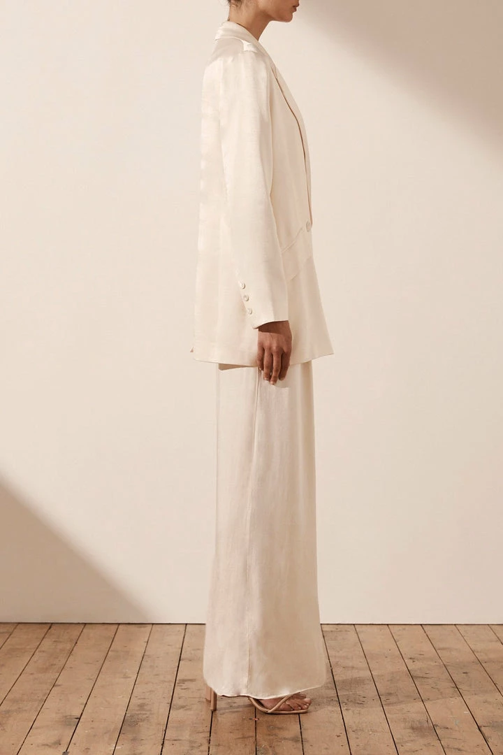 Shona Joy LA LUNE TUXEDO TROUSER - CREAM SHORTS & PANTS