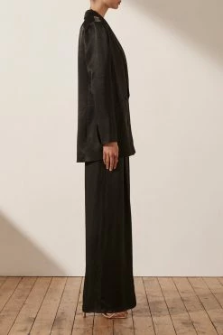 Shona Joy LA LUNE DOUBLE BREASTED BLAZER - BLACK TOPS