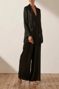 Shona Joy LA LUNE DOUBLE BREASTED BLAZER - BLACK TOPS