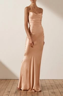 Shona Joy DRESSES LA LUNE LACE BACK MAXI DRESS - DESERT ROSE