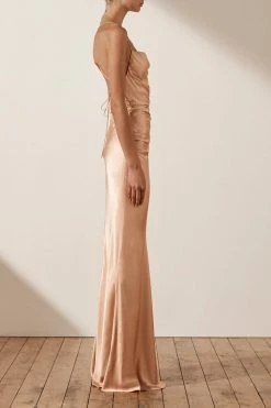 Shona Joy DRESSES LA LUNE LACE BACK MAXI DRESS - DESERT ROSE