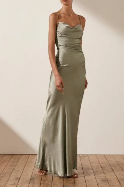 Shona Joy LA LUNE LACE BACK MAXI DRESS - SAGE