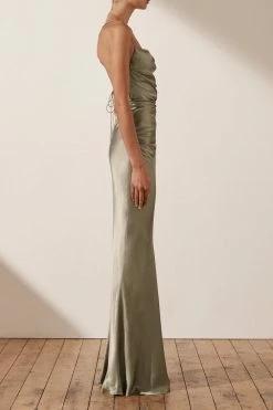 Shona Joy LA LUNE LACE BACK MAXI DRESS - SAGE