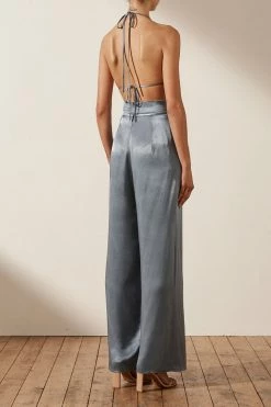 Shona Joy SHORTS & PANTS LA LUNE TUXEDO TROUSER - BLUE SMOKE