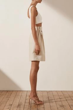 Shona Joy IVY HIGH WAISTED TAILORED SHORT - BONE