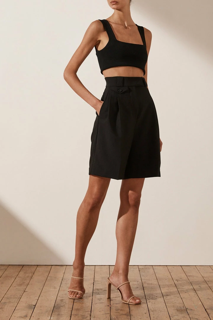 Shona Joy IVY HIGH WAISTED TAILORED SHORT - BLACK