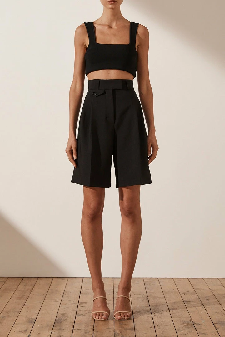 Shona Joy IVY HIGH WAISTED TAILORED SHORT - BLACK