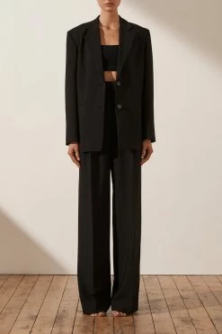 Shona Joy IVY OVERSIZED TAILORED BLAZER - BLACK