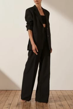 Shona Joy IVY OVERSIZED TAILORED BLAZER - BLACK
