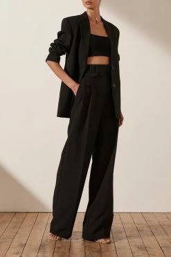 Shona Joy IVY OVERSIZED TAILORED BLAZER - BLACK