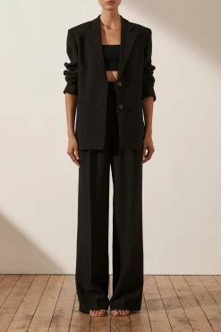 Shona Joy IVY OVERSIZED TAILORED BLAZER - BLACK