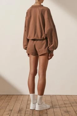 Shona Joy SJ LOGO BATWING SWEATER - CLOVE TOPS