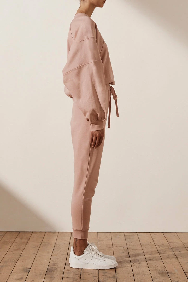 Shona Joy TOPS SJ LOGO BATWING SWEATER - ROSE DUST