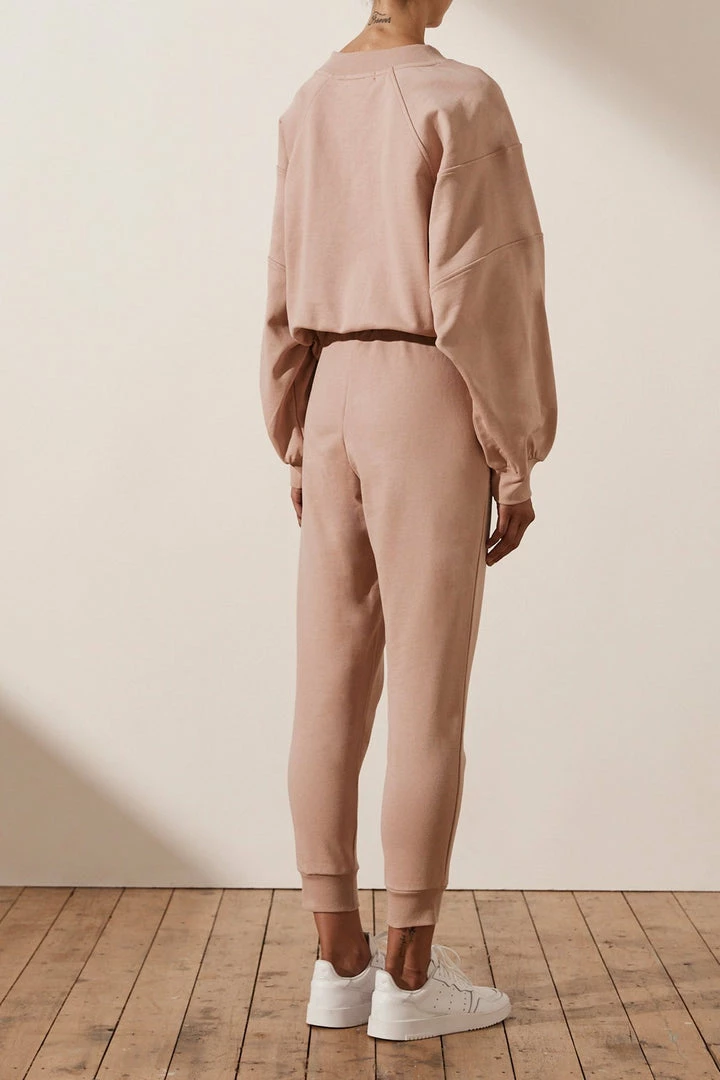 Shona Joy TOPS SJ LOGO BATWING SWEATER - ROSE DUST