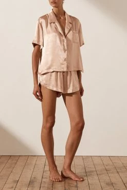 Shona Joy LA LUNE LOUNGE SHIRT SET - DESERT ROSE