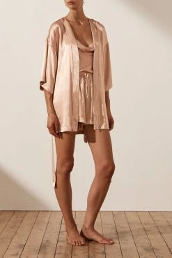 Shona Joy Wedding LA LUNE LOUNGE ROBE - DESERT ROSE