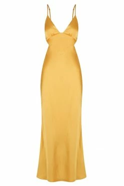 Shona Joy ALMA BACKLESS MIDI DRESS - SAFFRON