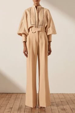 Shona Joy IVY HIGH WAISTED TAILORED PANT - PEANUT BUTTER